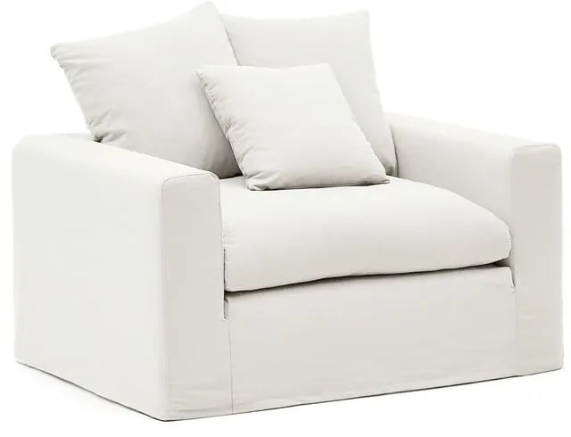 Biały lniany fotel Nora – Kave Home