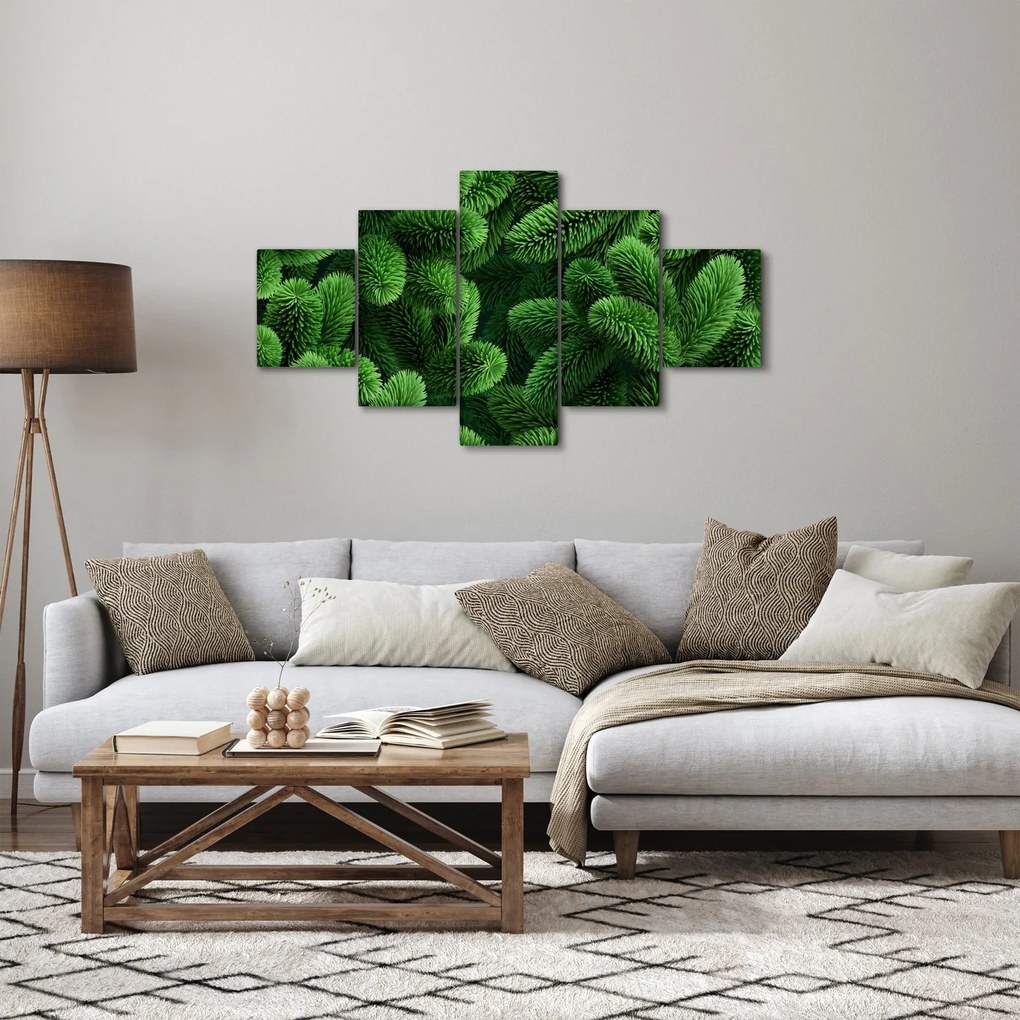Obraz - Gałązki drzew iglastych (125x70 cm)
