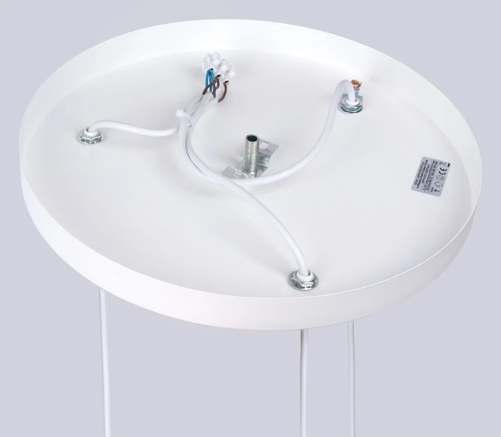 Biały żyrandol dziecięcy ze szklanym kloszem ø 32 cm Mab – Sollux