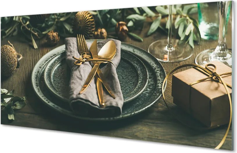 Panel szklany do Kuchni Wigilijne Nakrycie Stołu
