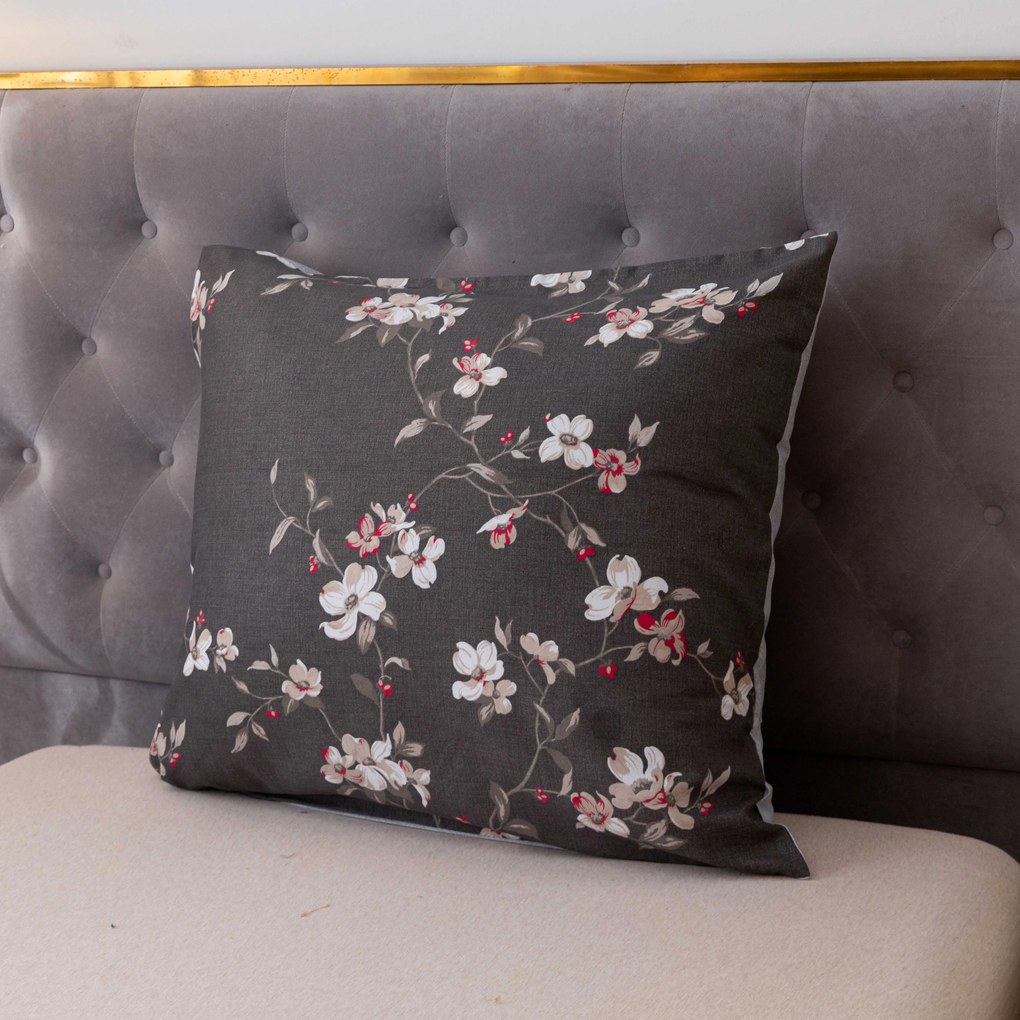 PrzytulneMieszkanie.pl PrzytulneMieszkanie.pl Pościel flanelowa BLOSSOM szara Rozmiar pościeli: 70 x 90 cm | 140 x 200 cm