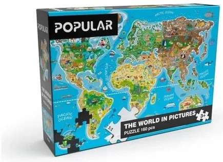 Popularne puzzle Mapa świata, 160 elementów