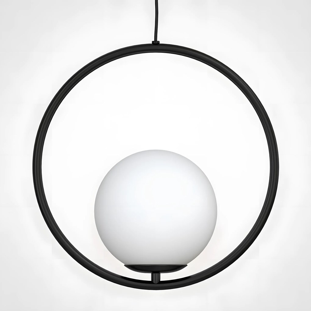 Lampa Sufitowa Wisząca Szklana Kula  G110-1W Czarna
