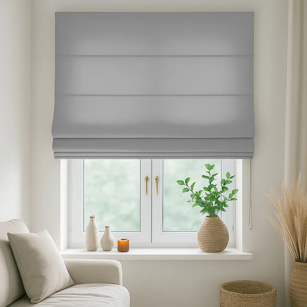 Roleta rzymska na wymiar jasny grafit EFE bez wzorów - do 200 cm