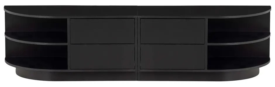 Czarna modułowa szafka pod TV z litego drewna sosnowego 156x40 cm Finca – WOOOD