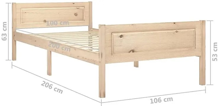 Sosnowe łóżko hotelowe łączone 100x200 F1-H64