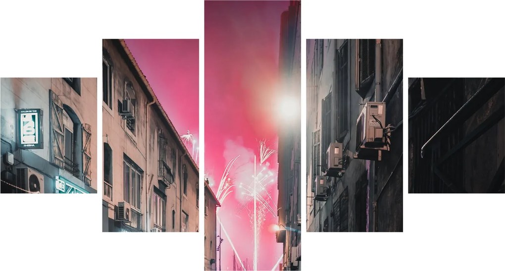 Obraz fajerwerków w Marsylii (125x70 cm)