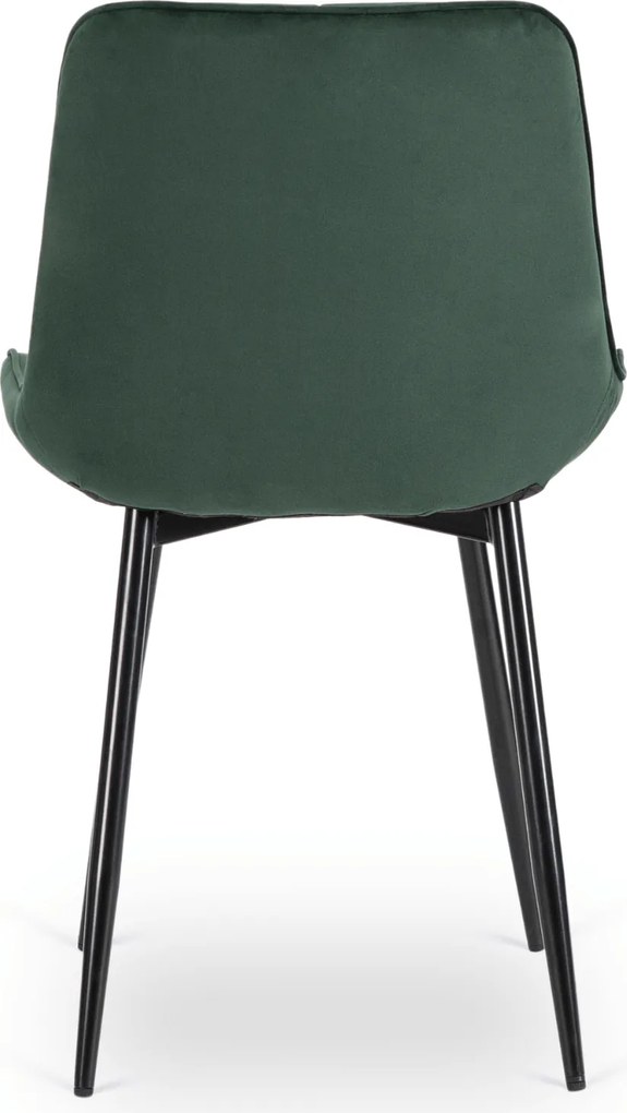 Zestaw Stół Okrągły Rozkładany HARRY 102-142 cm Dąb Craft/Czarny i 4 Krzesła Tapicerowane CHRIS Zielone Nowoczesne