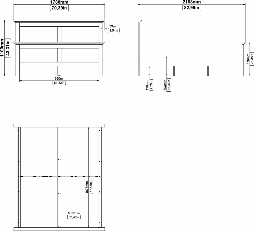 Łóżko Paris 160x200 kolor szary