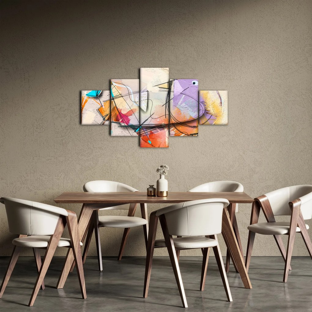 Obraz - Abstrakcja, ptaszek (125x70 cm)