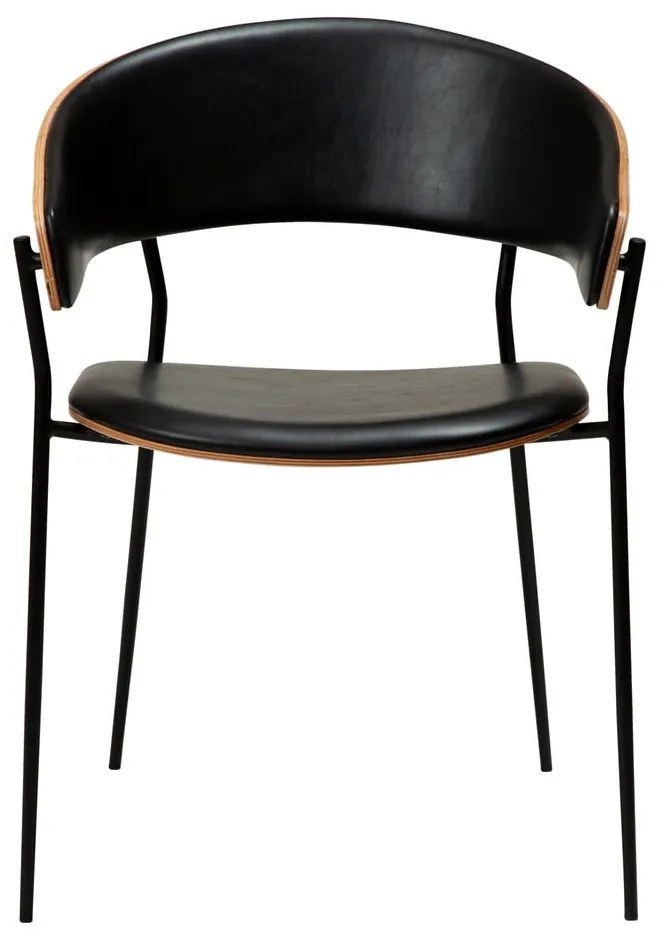Czarny/w ciemnym naturalnym kolorze fotel jadalniany z podłokietnikami Crib – DAN-FORM Denmark