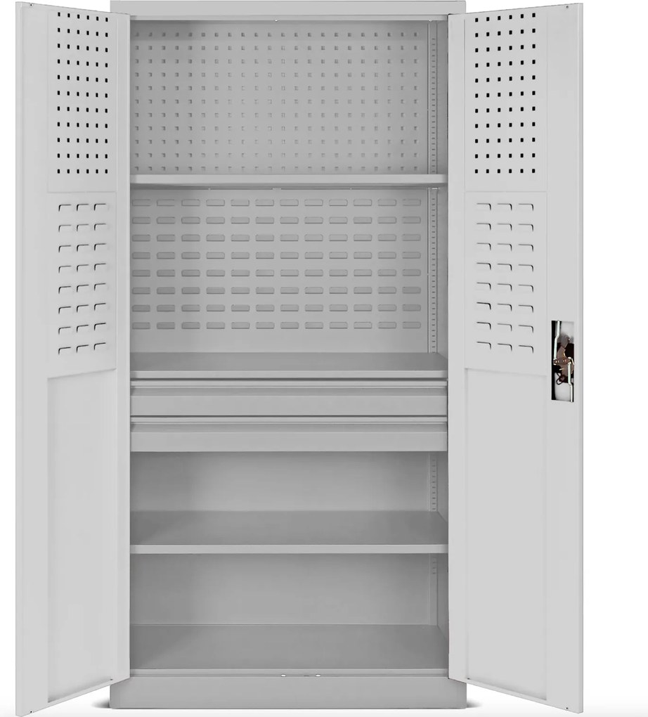 Szafa narzędziowa z 2 szufladami Szymon 92x50x185 cm, szara