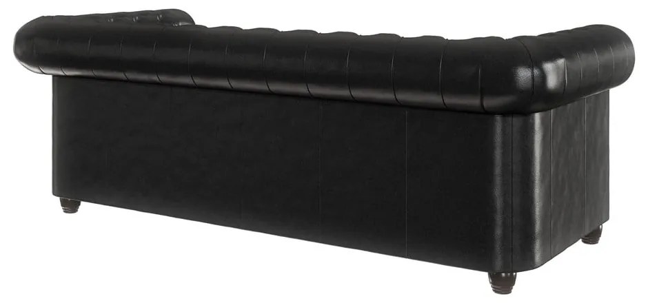 Czarna rozkładana sofa z imitacji skóry 203 cm York – Ropez