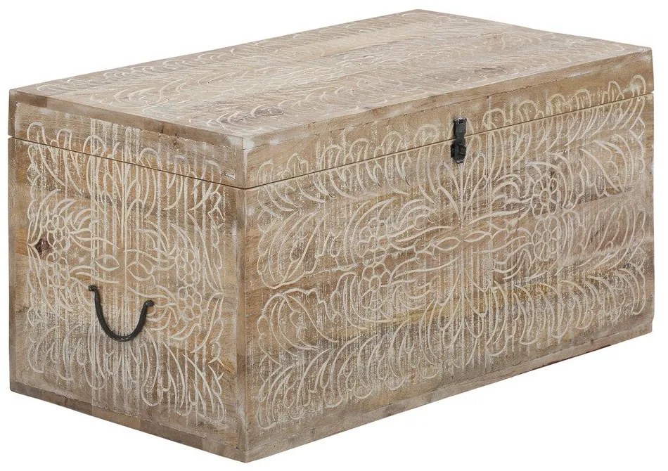 Skrzynia z litego drewna mango w naturalnym kolorze 45x50 cm Malati – Støraa