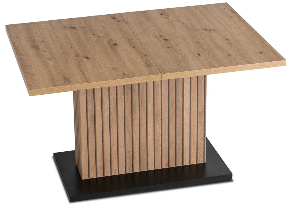 Stół Prostokątny Rozkładany z Lamelami GIANT 130-180 cm Dąb Artisan/Czarny Nowoczesny Loft
