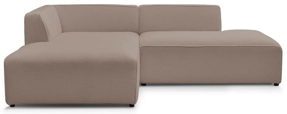 Brązowy narożnik modułowy z materiału bouclé (lewostronny/w kształcie litery L) Megeve – Bobochic Paris