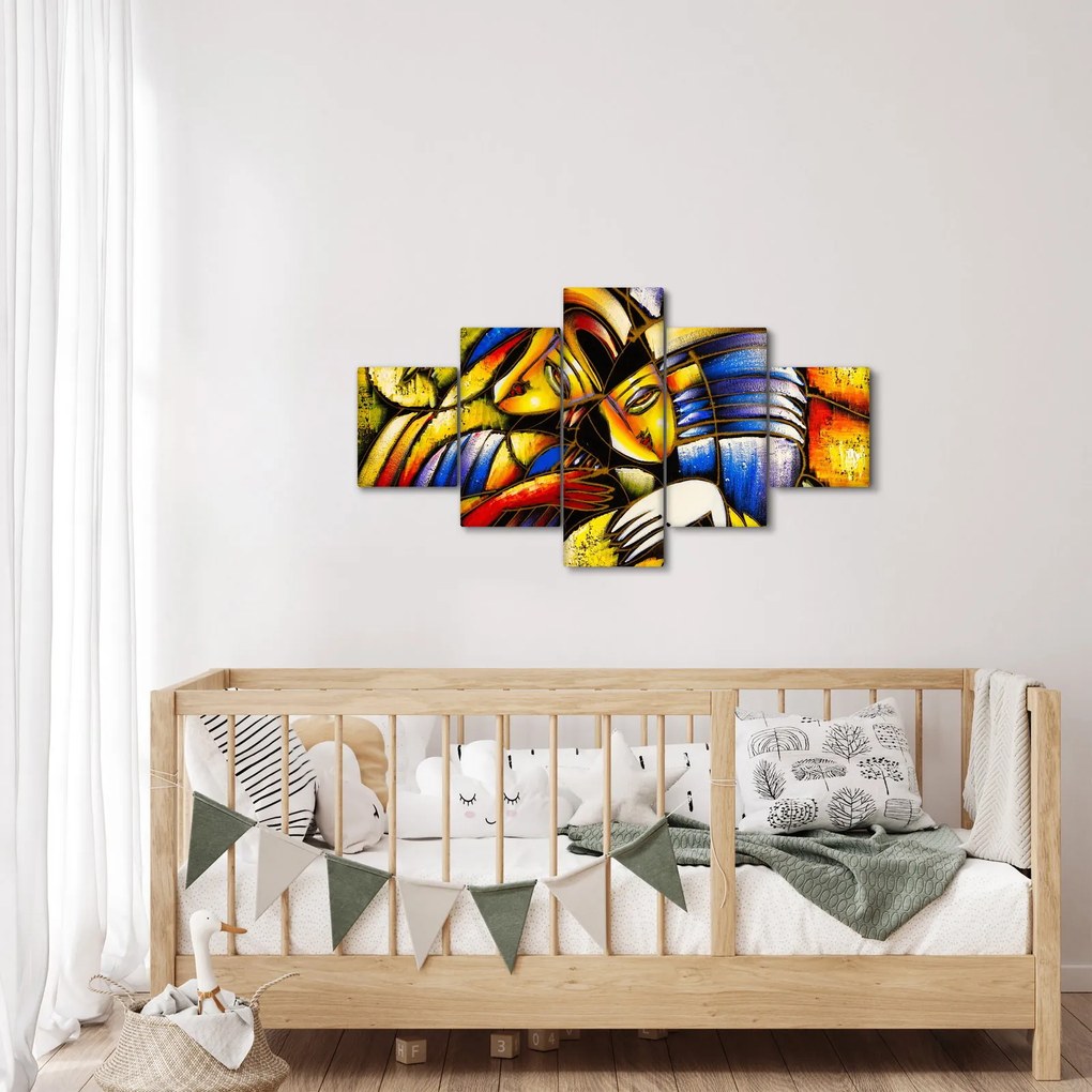 Obraz - Obraz olejny, kochankowie (125x70 cm)
