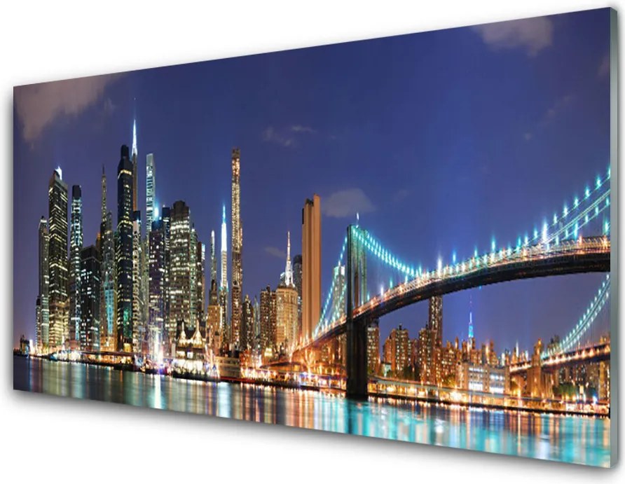 Panel Kuchenny Wieczorne Światła Nad Mostem