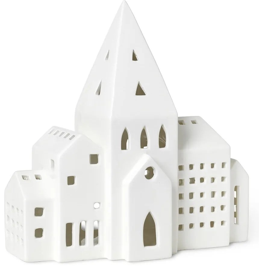 Biały ceramiczny świecznik Kähler Design Urbania Lighthouse City