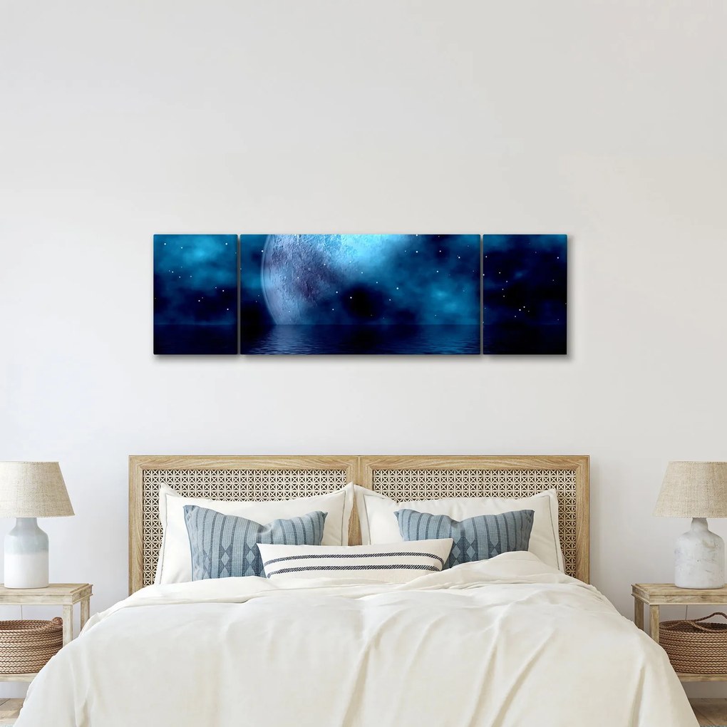 Obraz księżyca nad morzem (170x50 cm)
