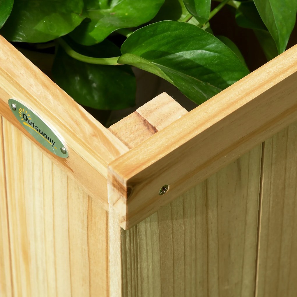 Outsunny Podwyższone Łóżko Ogrodowe z Składaną Kratą Doniczka z Ekranem Prywatności 133x165cm | Aosom PL
