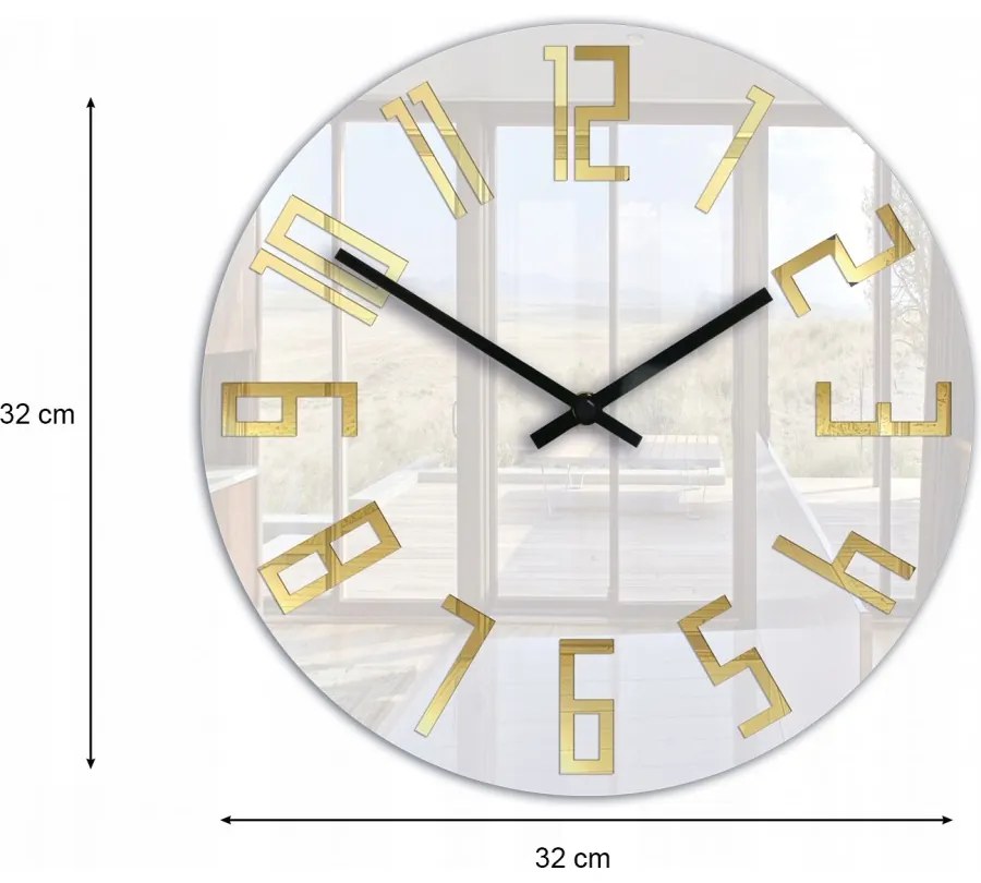 Zegar ścienny okrągły cichy nowoczesny akrylowy na ścianę duże cyfry loft