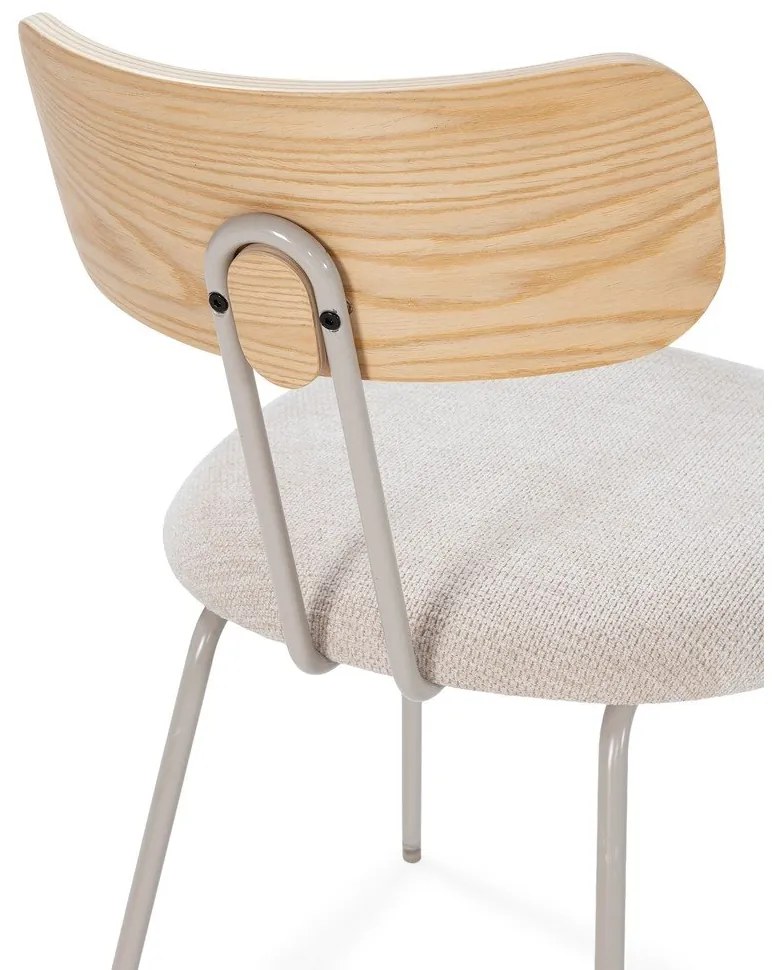 Beżowe/w naturalnym kolorze tapicerowane krzesło Olimpia – MOME