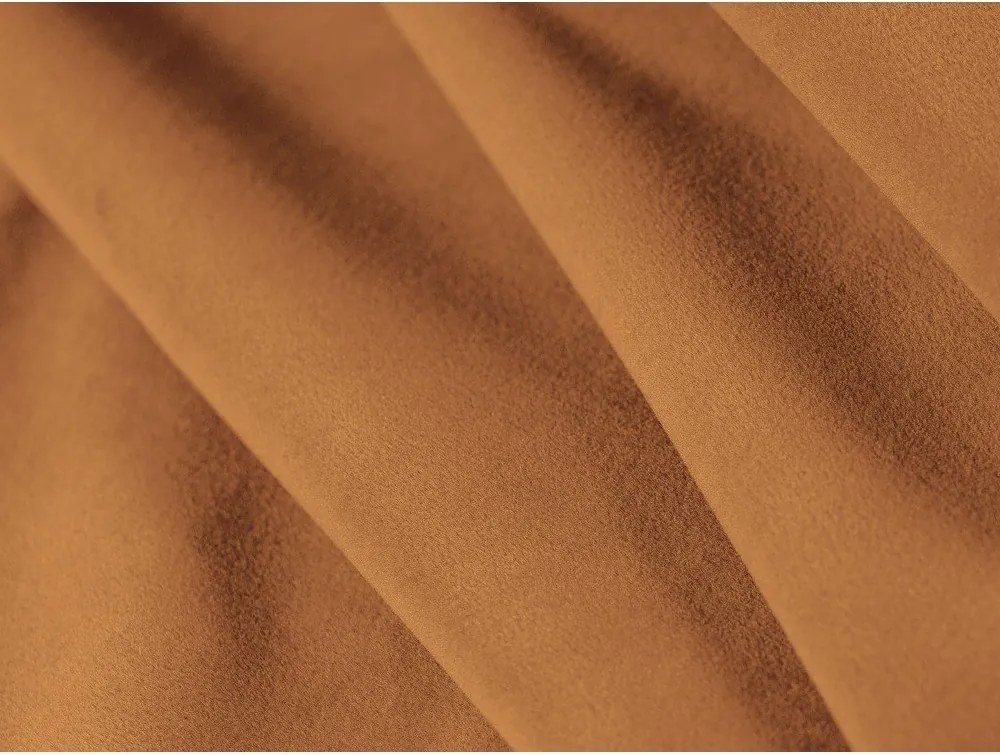 Pomarańczowe tapicerowane łóżko dwuosobowe ze stelażem 160x200 cm Aveline – Micadoni