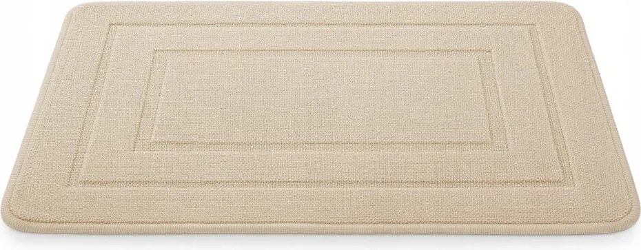 Beżowy Dywanik Łazienkowy 40x60 cm Dekoracyjny gumowy spód antypoślizgowy-S / Czarny