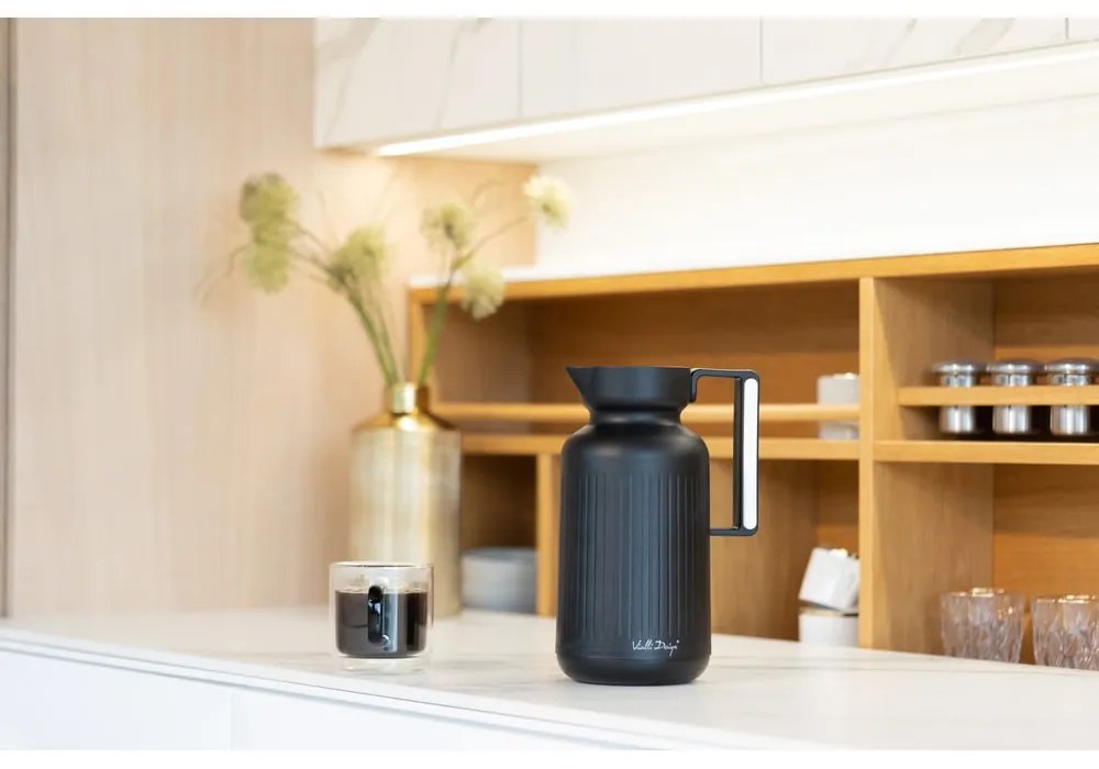 Termos w kolorze matowej czerni 1 l Lungo – Vialli Design
