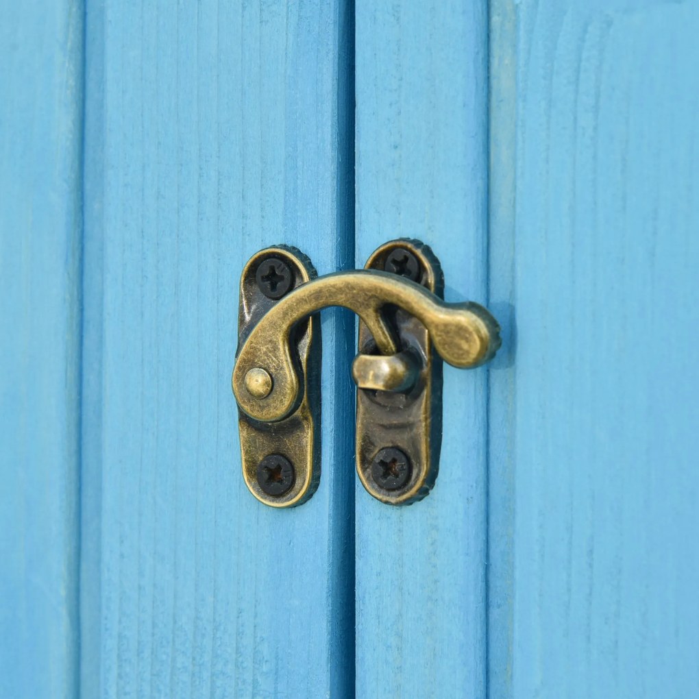 Przestronny Szop Ogrodowy Outsunny z Miejscem na Drewno i Półkami, Błękit Nieba