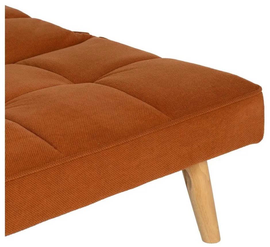 Ceglasta rozkładana sofa z tkaniny szenilowej 175 cm – Ixia