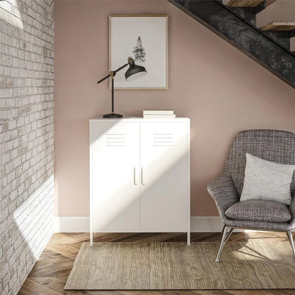 Biała metalowa szafka 40x102x80 cm Mission District – Støraa