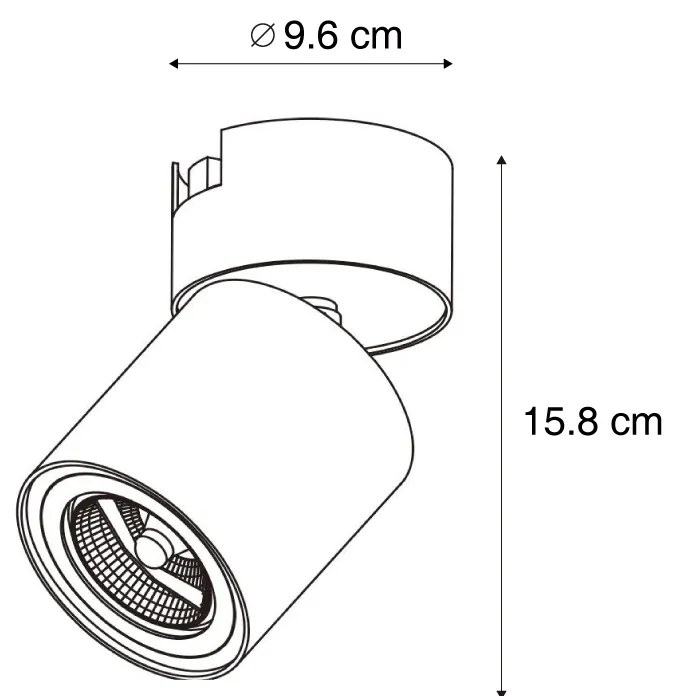 Nowoczesny czarny reflektor do 1-fazowego systemu szynowego GU10 70mm - Iconic Roto Nowoczesny Oswietlenie wewnetrzne