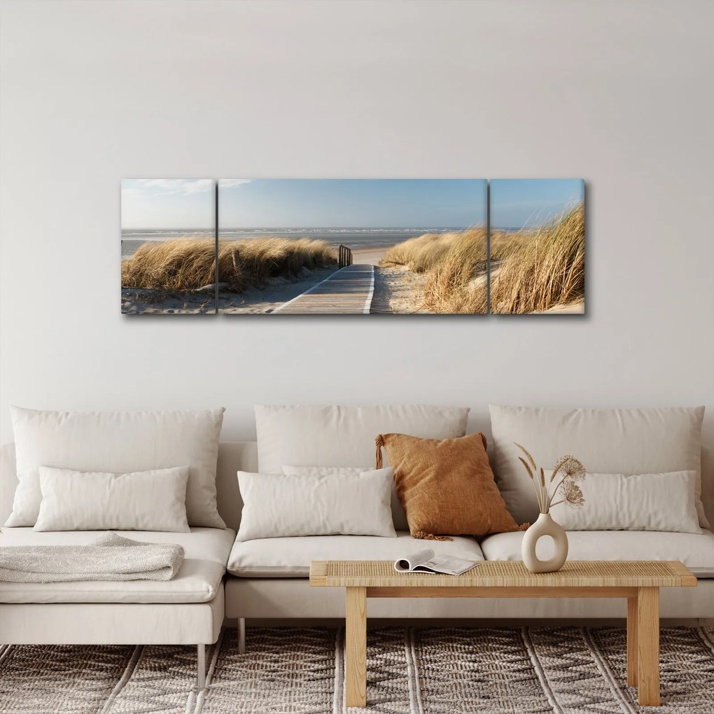 Obraz - Piaszczysta plaża na wyspie Langeoog, Niemcy (170x50 cm)