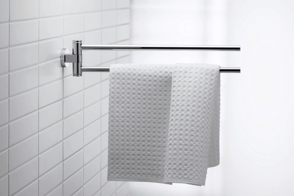 Duravit D-Code wieszak na ręczniki Chrom - obrotowy z 2 uchwytami