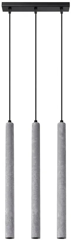 Betonowa lampa wisząca 3 sople - A380 D4-H61