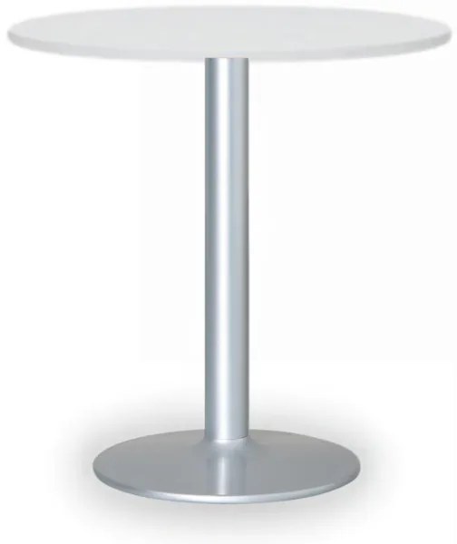 Stolik konferencyjny FILIP II, średnica 80 cm, szara podstawa, biała
