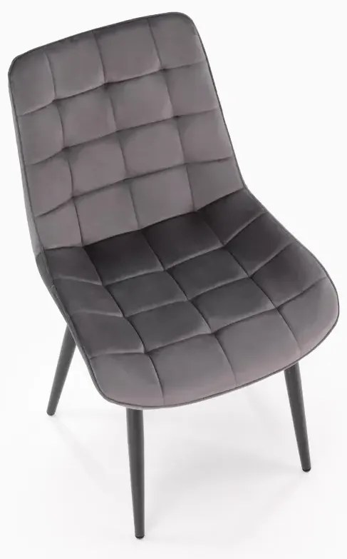 Krzesło tapicerowane K580 VELVET szare HALMAR