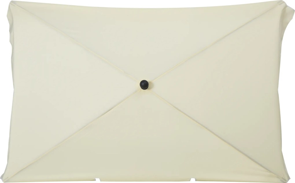 Outsunny Parasol Ogrodowy Składany Ochrona UV Kremowy Czarny Stylowy i Praktyczny do Ogrodu Balkonu Plaży | Aosom PL