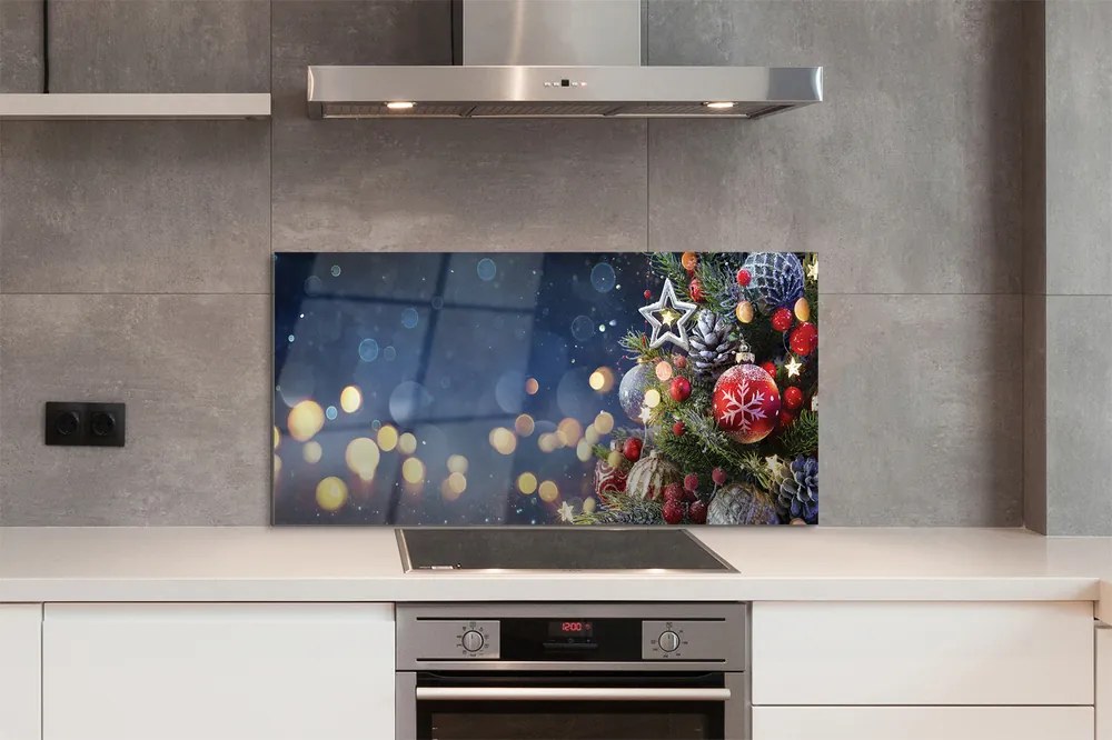 Panel szklany do Kuchni Choinka w Zimowej Aurze