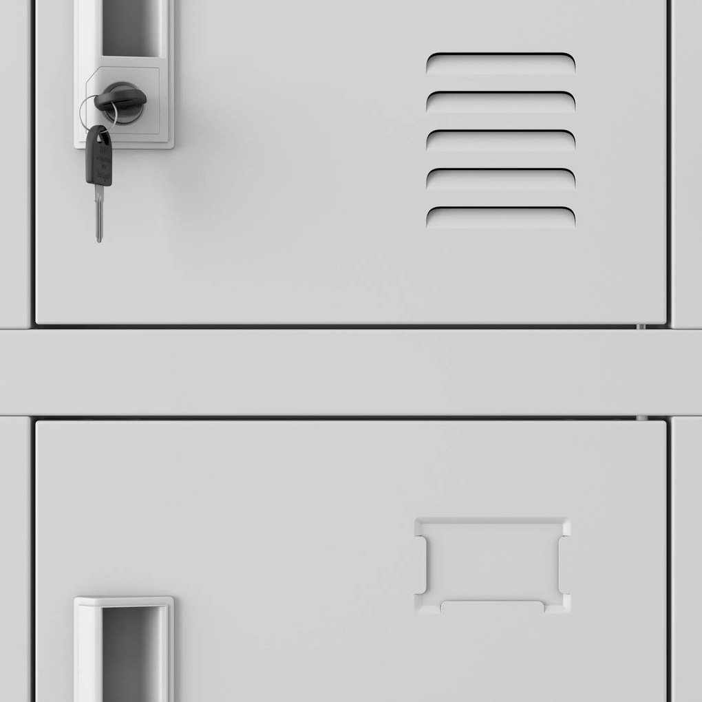 Skrytkowa szafa socjalna KAROL, 900 x 1850 x 400 mm, szara