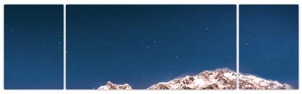 Obraz gór i nocnego nieba (170x50 cm)