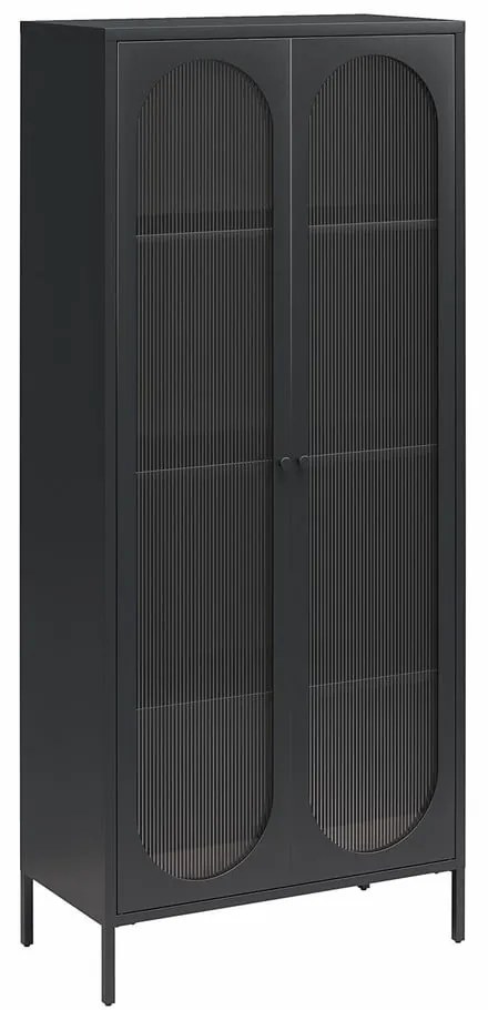 Czarna metalowa witryna 80x186x40 cm Luna – Støraa