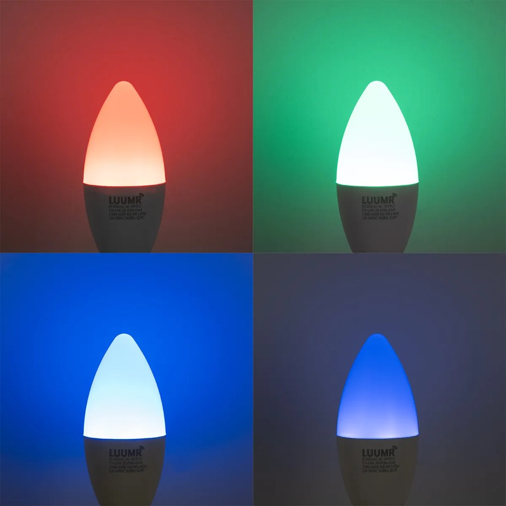 Zestaw 5 inteligentnych żarówek LED E14 C37 Opal RGBW 4,9W 470 lm 2700-6500K