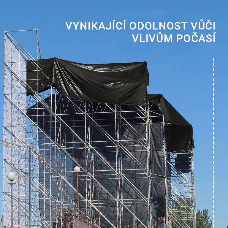 JAGO Plandeka 650 g/m², aluminiowe oczka, czarna, 4 × 6 m