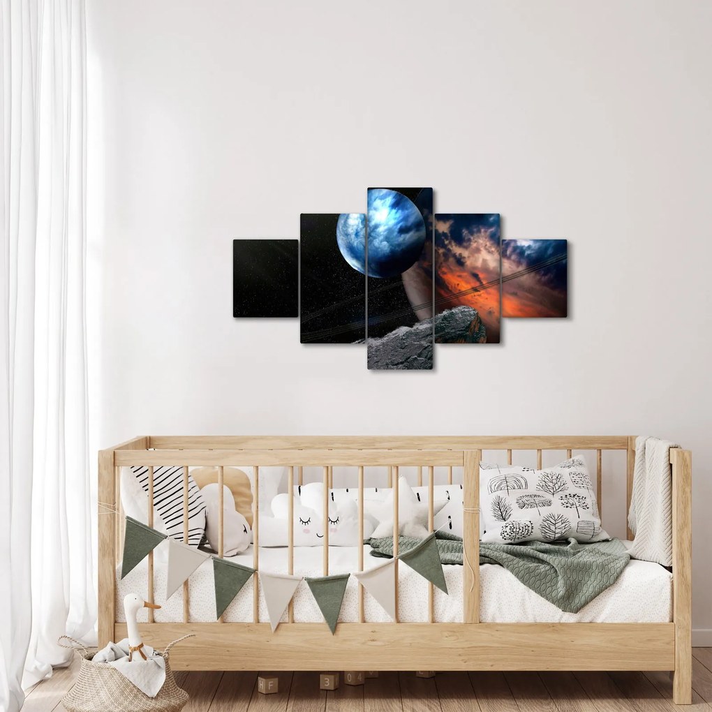 Obraz planety w kosmosie (125x70 cm)