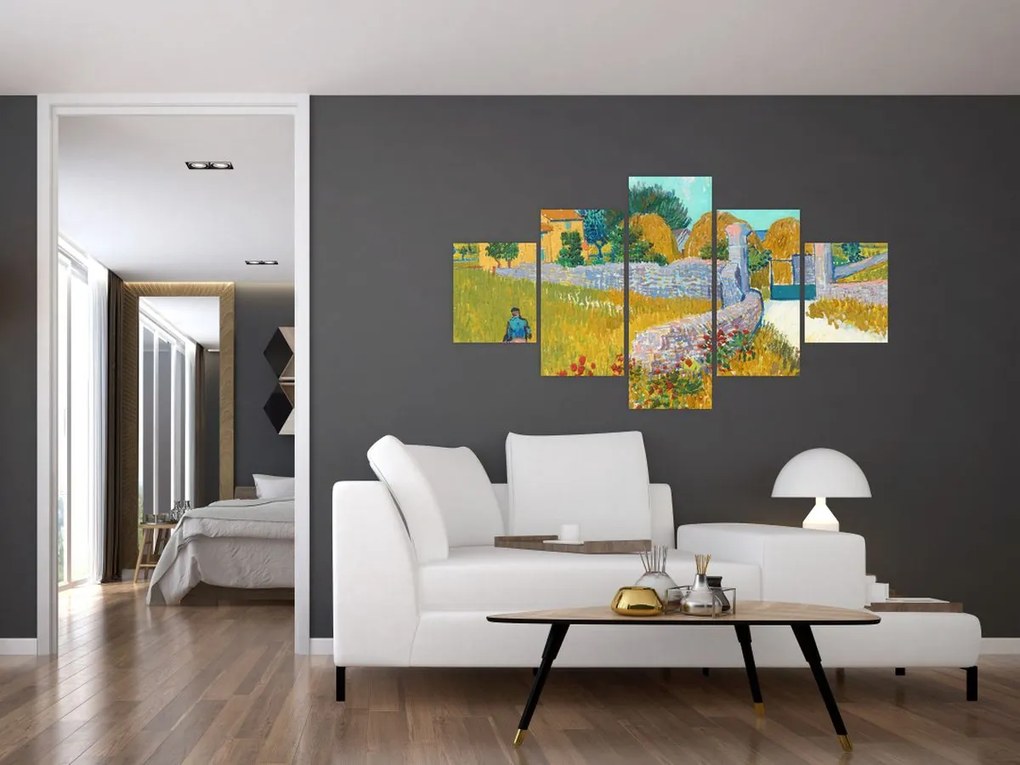 Obraz - Vincent van Gogh, Farmhouse in Provence, reprodukcje (125x70 cm)