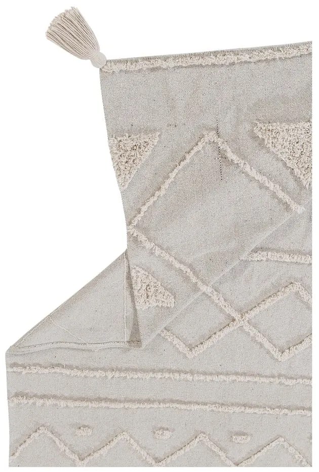 Biały bawełniany dywan tkany ręcznie odpowiedni do prania 120x160 cm Tribu Natural – Lorena Canals