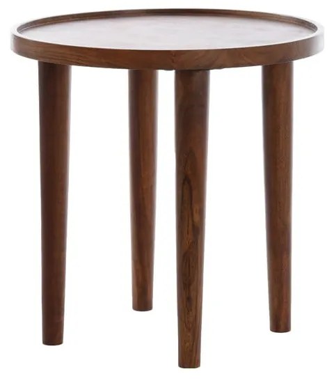 Okrągły stolik z litego drewna akacjowego ø 49 cm Qiano – Light &amp; Living